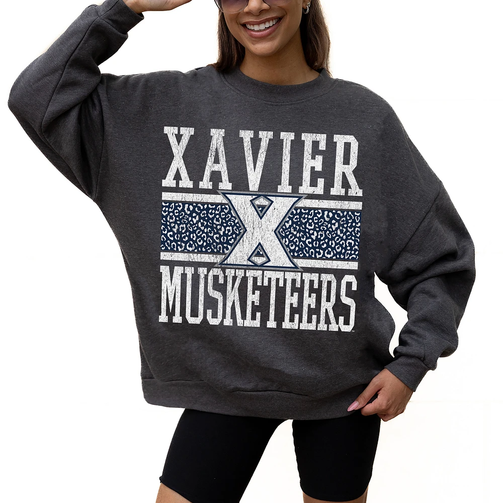Women's Gameday Couture Charcoal Xavier Musketeers Premium Fleece Pullover Sweatshirt