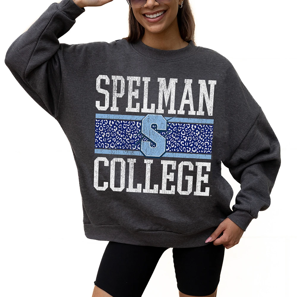 Women's Gameday Couture Charcoal Spelman College Jaguars Premium Fleece Pullover Sweatshirt