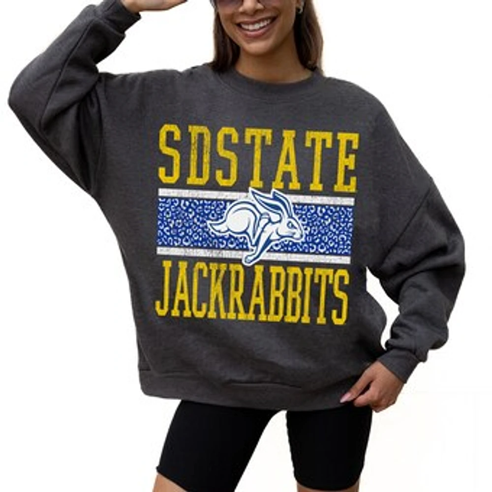 Women's Gameday Couture Charcoal South Dakota State Jackrabbits Premium Fleece Pullover Sweatshirt