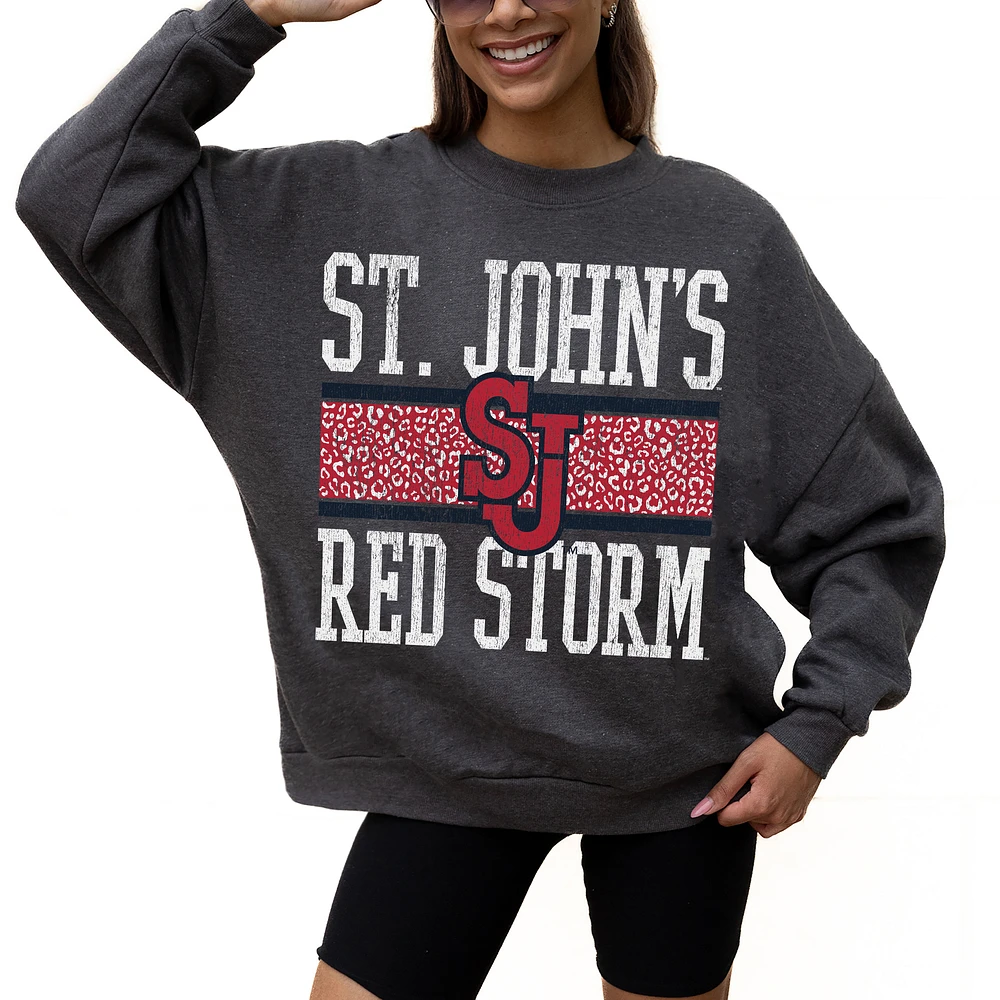 Women's Gameday Couture Charcoal St. John's Red Storm Premium Fleece Pullover Sweatshirt