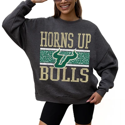 Women's Gameday Couture Charcoal South Florida Bulls Premium Fleece Pullover Sweatshirt
