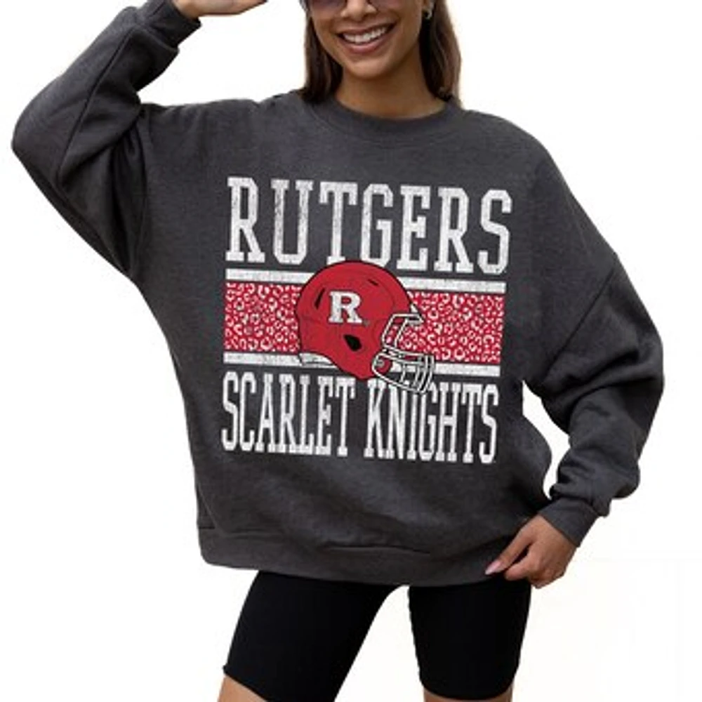 Women's Gameday Couture Charcoal Rutgers Scarlet Knights Premium Fleece Pullover Sweatshirt