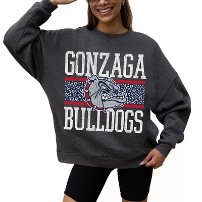 Women's Gameday Couture Charcoal Gonzaga Bulldogs Premium Fleece Pullover Sweatshirt