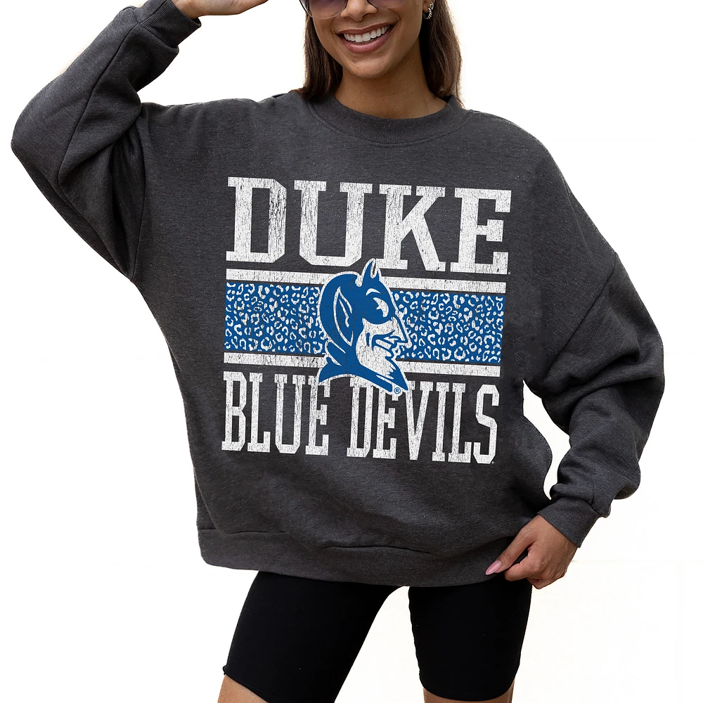 Women's Gameday Couture Charcoal Duke Blue Devils Premium Fleece Pullover Sweatshirt
