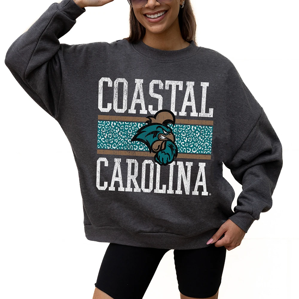 Women's Gameday Couture Charcoal Coastal Carolina Chanticleers Premium Fleece Pullover Sweatshirt