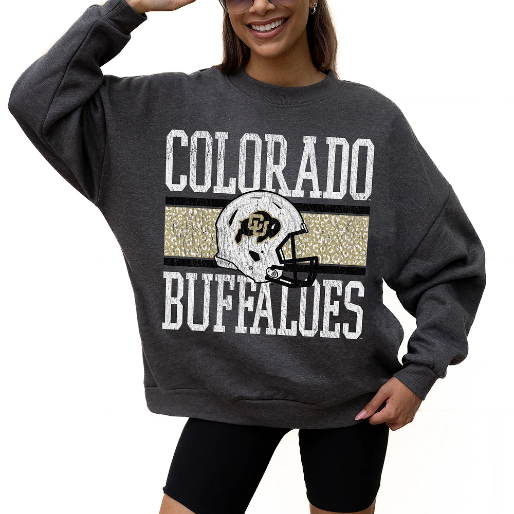 Women's Gameday Couture Charcoal Colorado Buffaloes Premium Fleece Pullover Sweatshirt