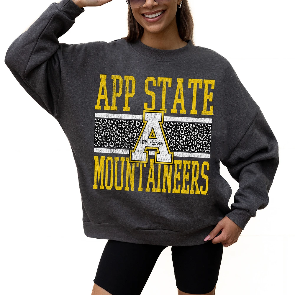 Women's Gameday Couture Charcoal Appalachian State Mountaineers Premium Fleece Pullover Sweatshirt