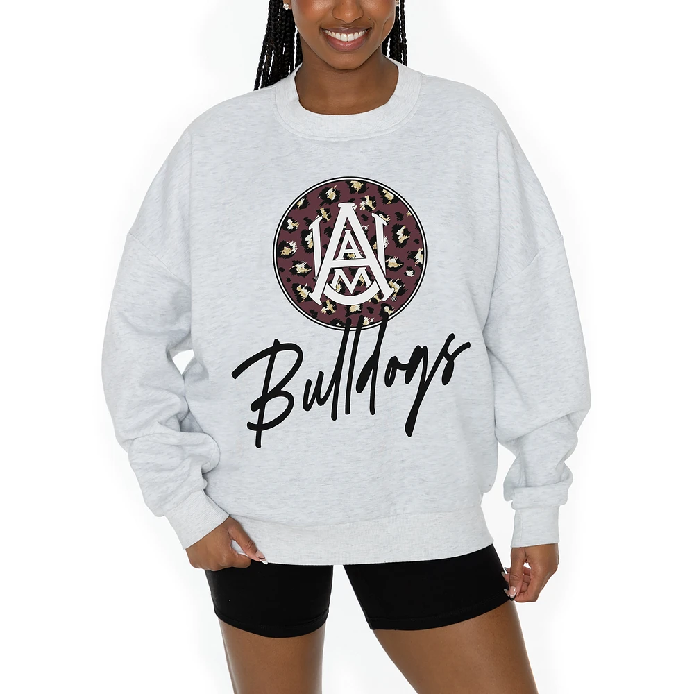 Women's Gameday Couture Ash Alabama A&M Bulldogs Premium Fleece Pullover Sweatshirt