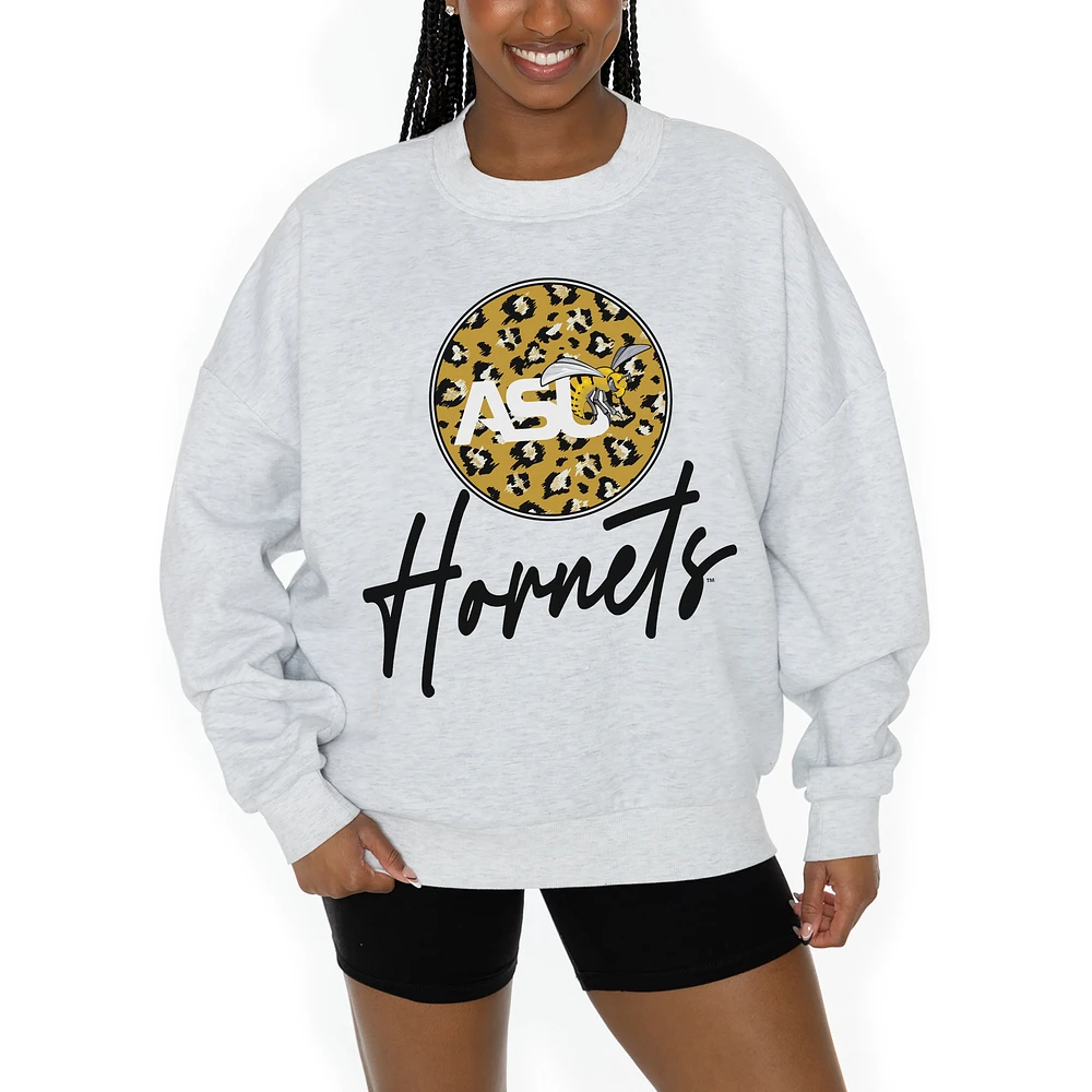 Women's Gameday Couture Ash Alabama State Hornets Premium Fleece Pullover Sweatshirt