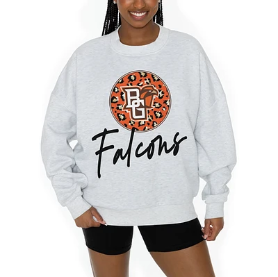 Women's Gameday Couture Ash Bowling Green St. Falcons Premium Fleece Pullover Sweatshirt