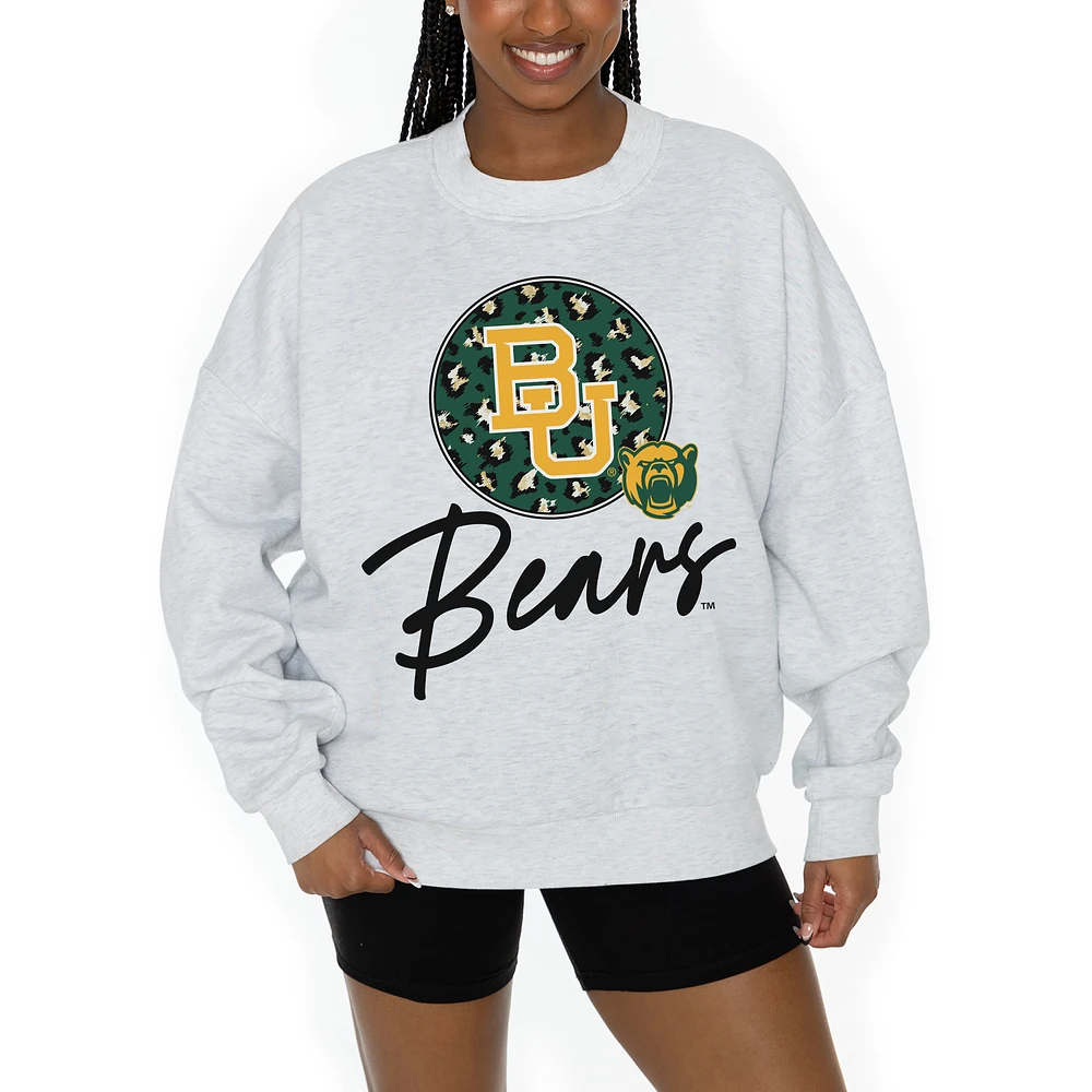 Women's Gameday Couture Ash Baylor Bears Premium Fleece Pullover Sweatshirt