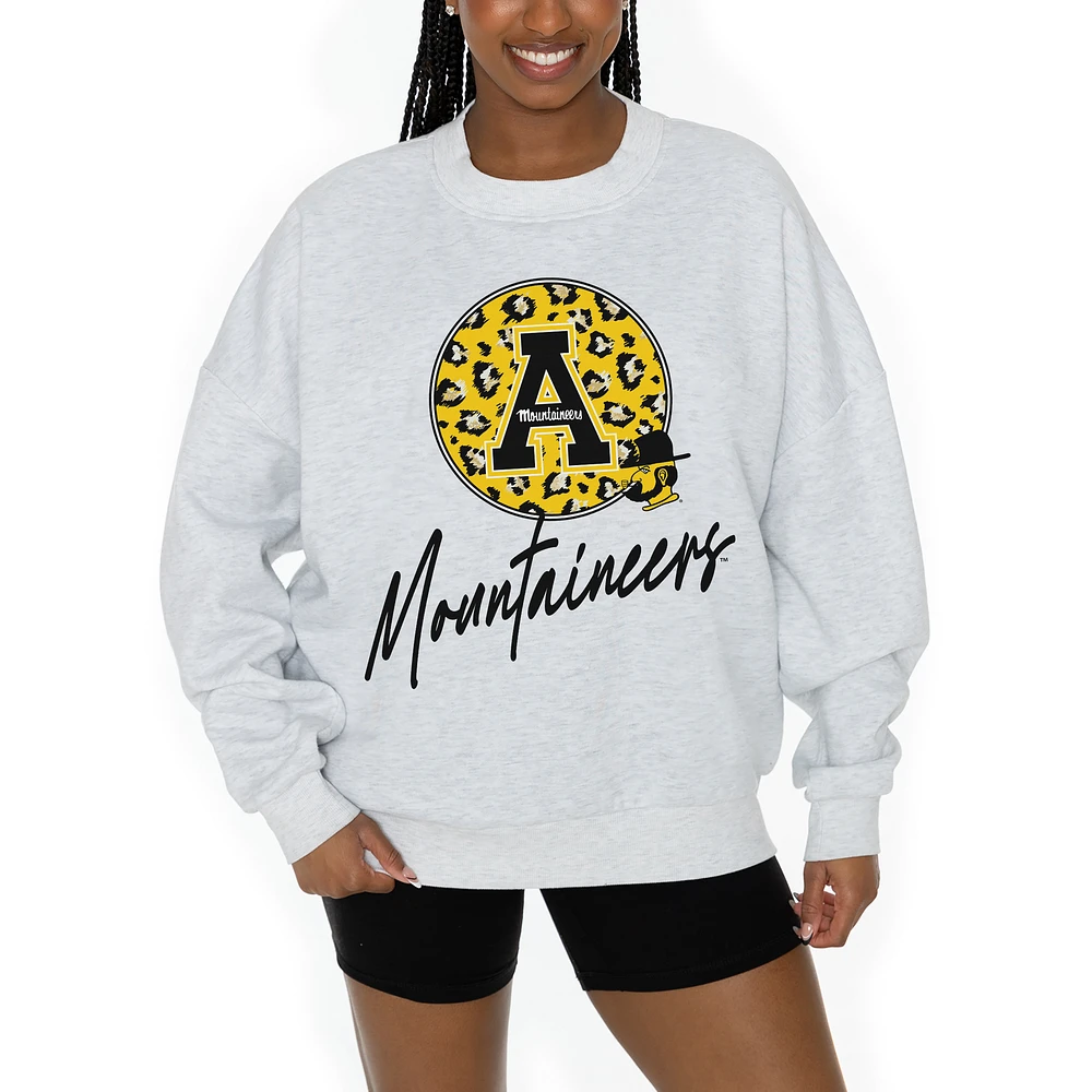 Women's Gameday Couture Ash Appalachian State Mountaineers Premium Fleece Pullover Sweatshirt