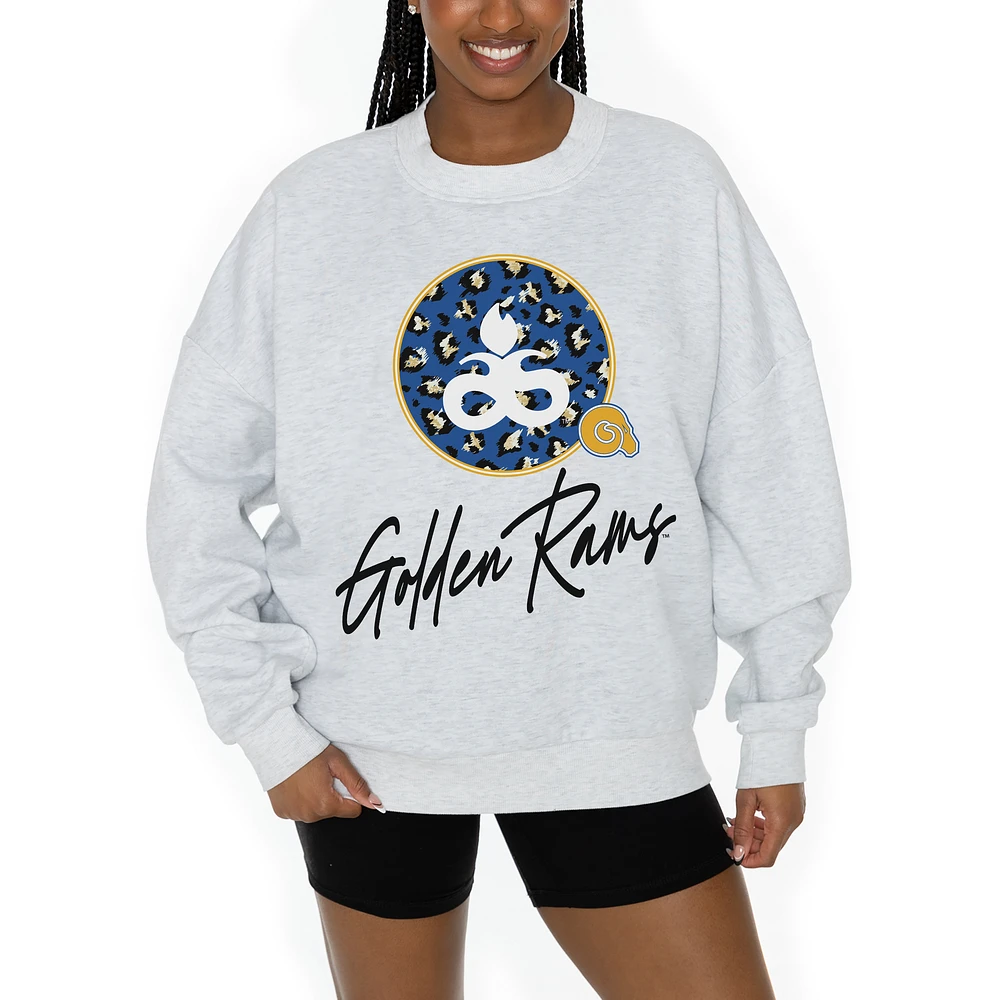 Women's Gameday Couture Ash Albany State Golden Rams Premium Fleece Pullover Sweatshirt