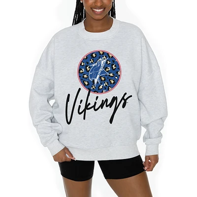 Women's Gameday Couture Ash Elizabeth City State University Vikings Premium Fleece Pullover Sweatshirt