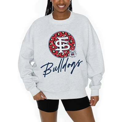 Women's Gameday Couture Ash Fresno State Bulldogs Premium Fleece Pullover Sweatshirt