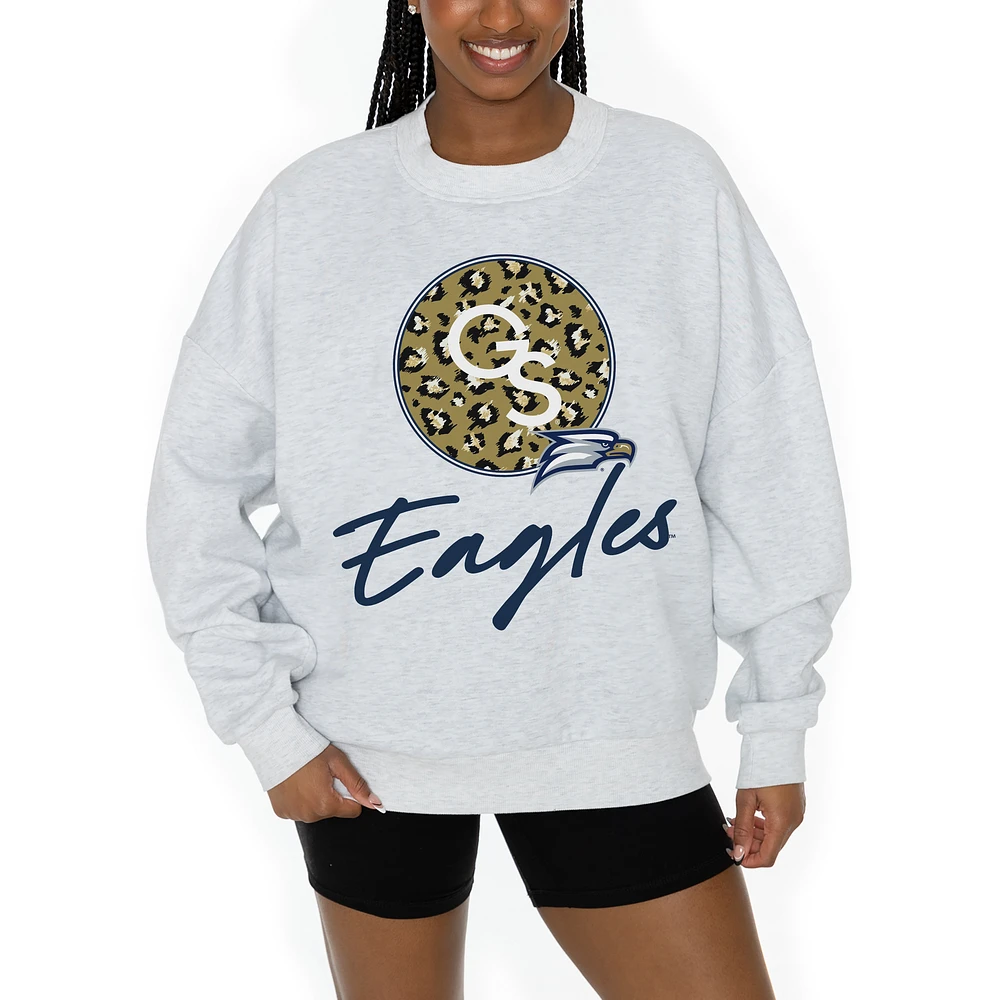 Women's Gameday Couture Ash Georgia Southern Eagles Premium Fleece Pullover Sweatshirt