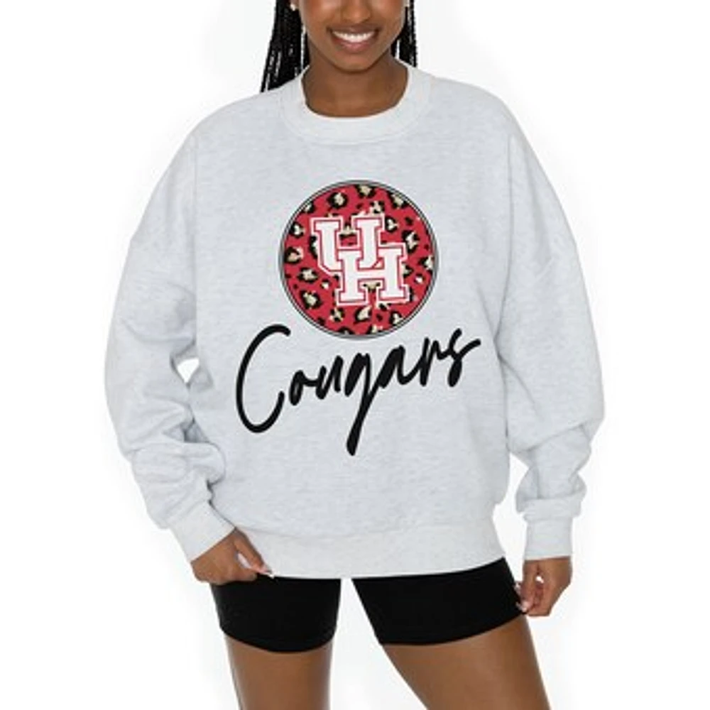 Women's Gameday Couture Ash Houston Cougars Premium Fleece Pullover Sweatshirt