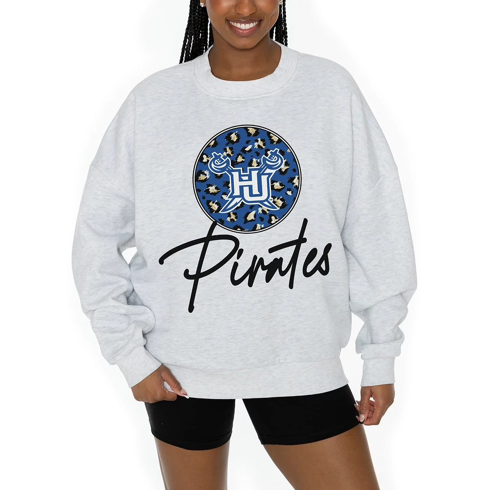 Women's Gameday Couture Ash Hampton Pirates Premium Fleece Pullover Sweatshirt