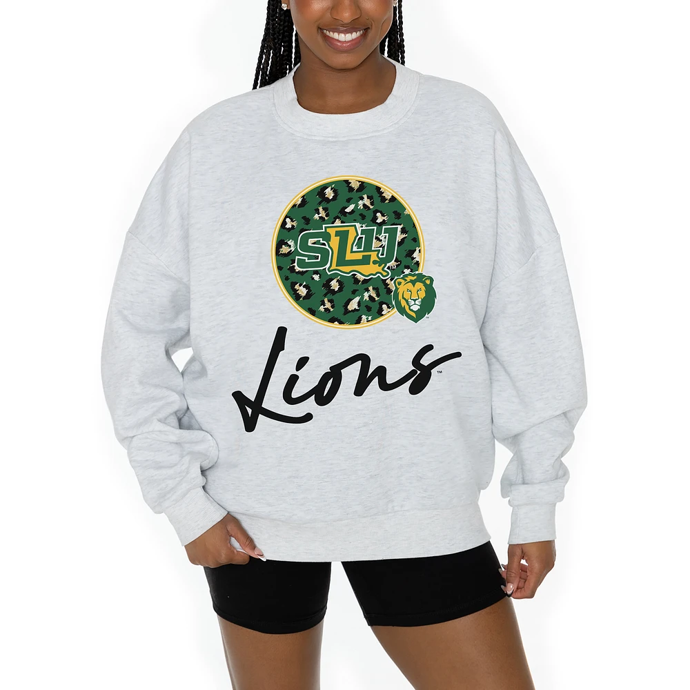 Women's Gameday Couture Ash Southeastern Louisiana Lions Premium Fleece Pullover Sweatshirt