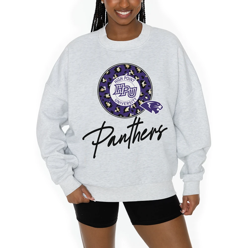 Women's Gameday Couture Ash High Point Panthers Premium Fleece Pullover Sweatshirt