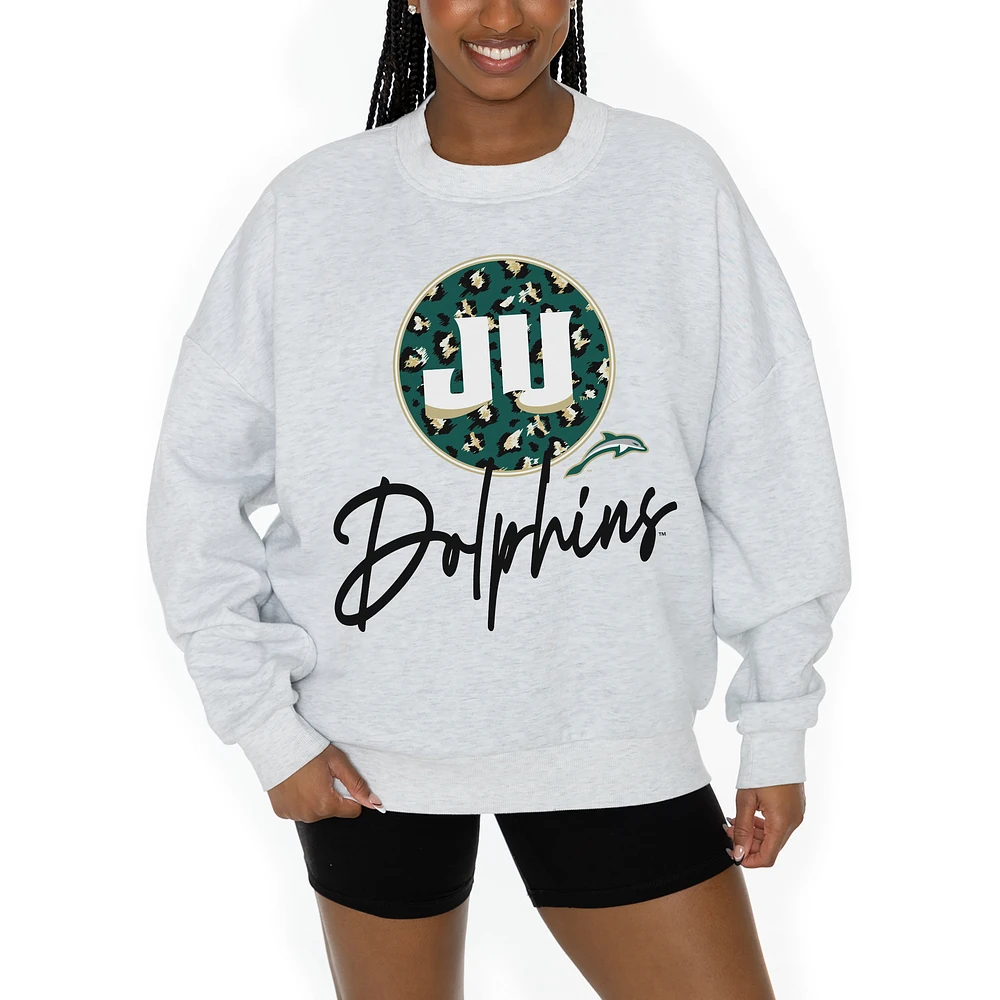 Women's Gameday Couture Ash JU Dolphins Premium Fleece Pullover Sweatshirt