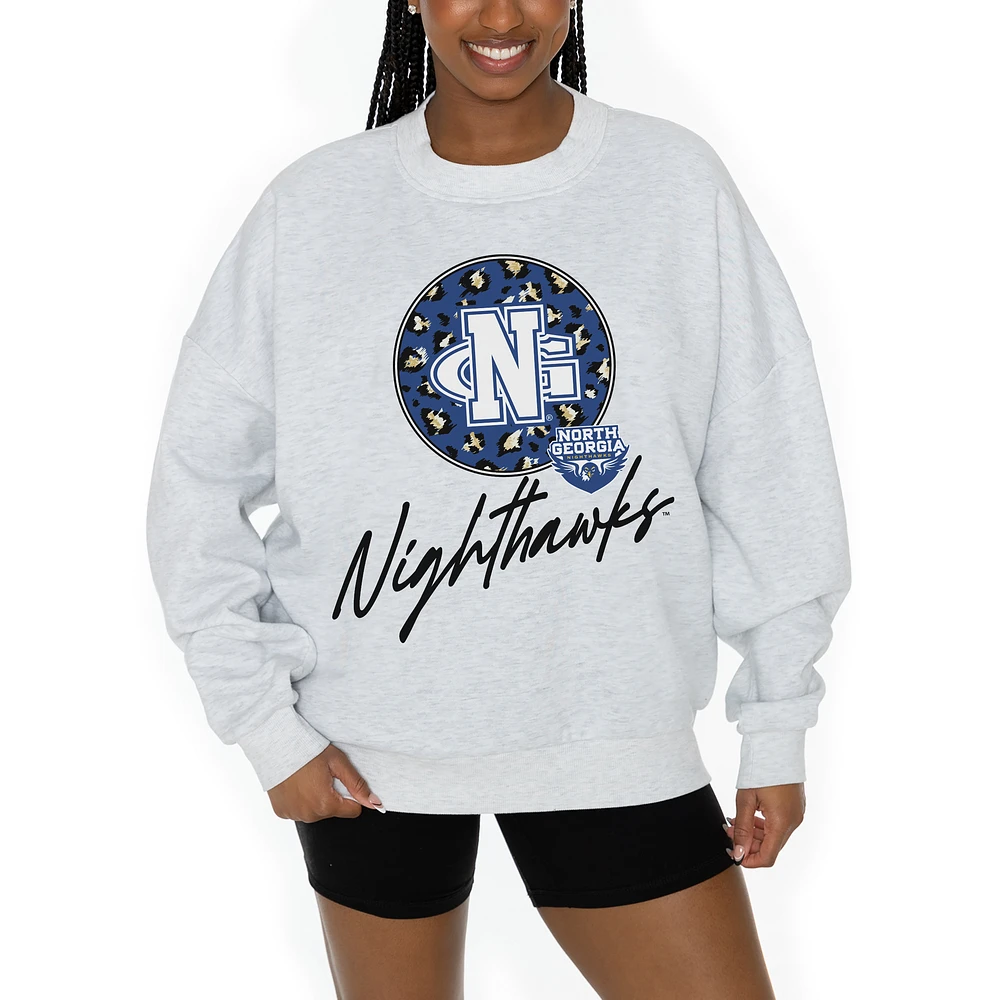 Women's Gameday Couture Ash North Georgia Nighthawks Premium Fleece Pullover Sweatshirt