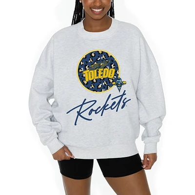 Women's Gameday Couture Ash Toledo Rockets Premium Fleece Pullover Sweatshirt