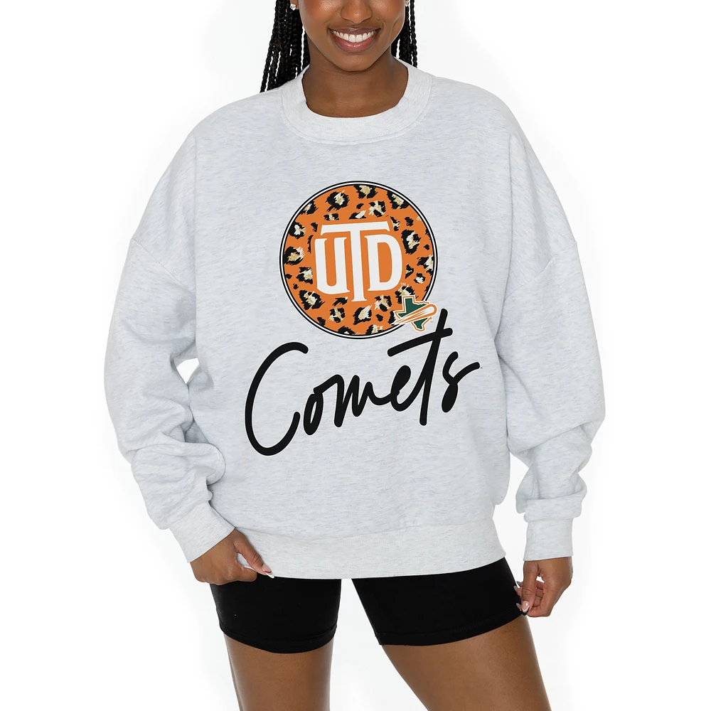 Women's Gameday Couture Ash UT Dallas Premium Fleece Pullover Sweatshirt