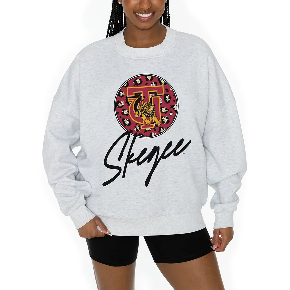 Women's Gameday Couture Ash Tuskegee Golden Tigers Premium Fleece Pullover Sweatshirt