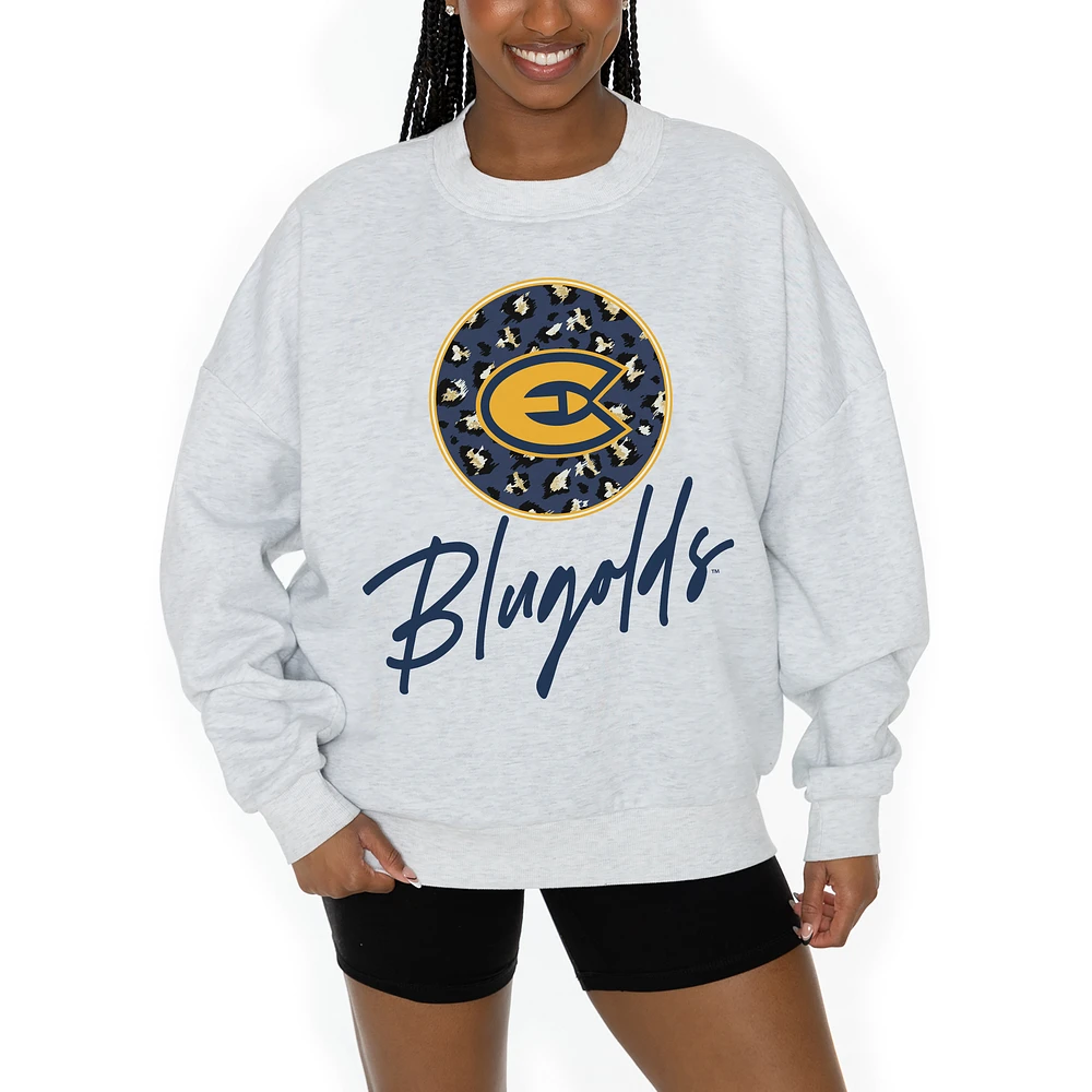 Women's Gameday Couture Ash Wisconsin Eau Claire Blugolds Premium Fleece Pullover Sweatshirt