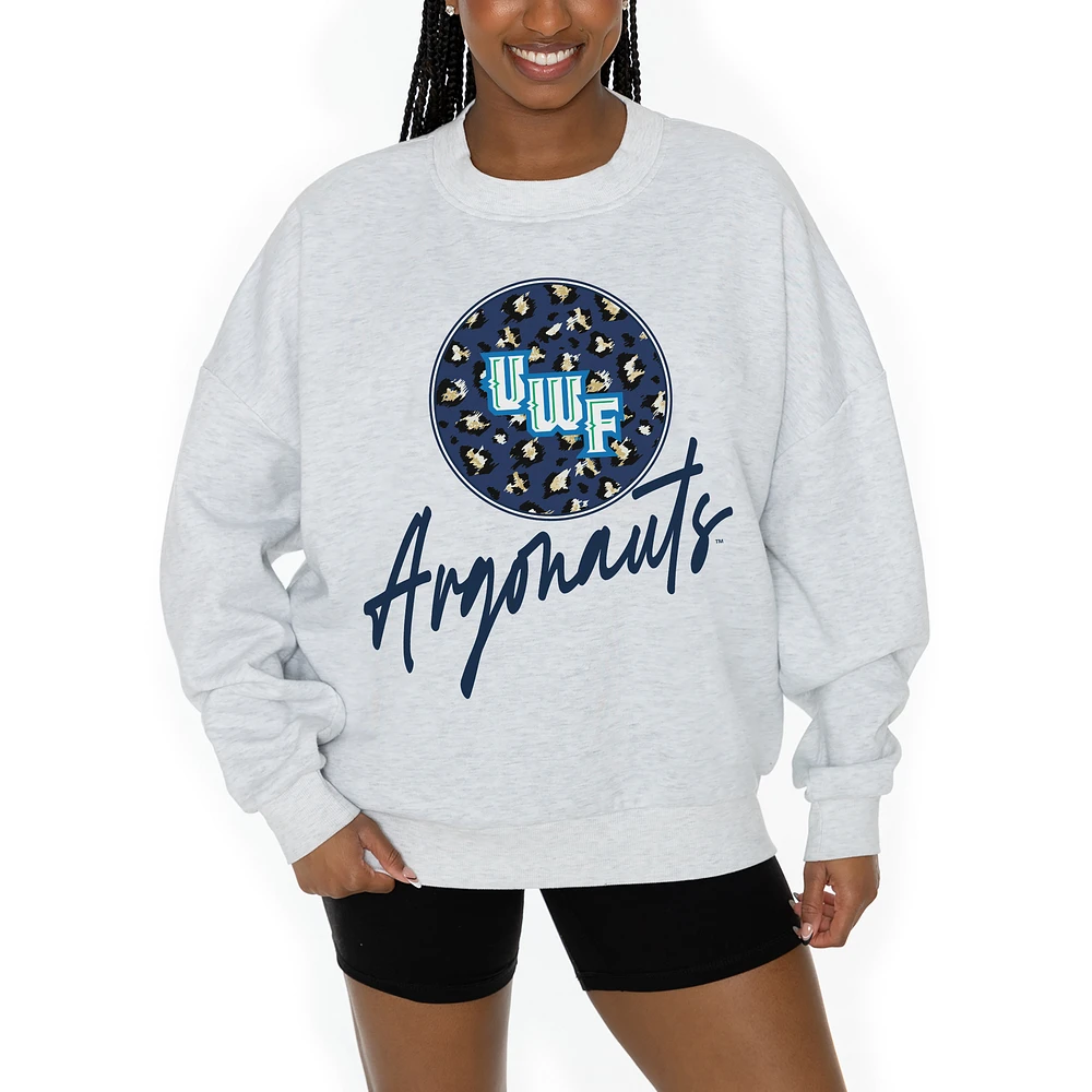 Women's Gameday Couture Ash West Florida Argonauts Premium Fleece Pullover Sweatshirt