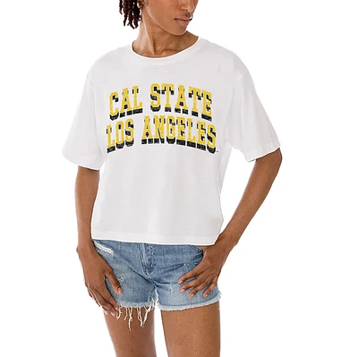 Women's Gameday Couture White Cal State L.A. Golden Eagles Claim To Fame Boxy Cropped T-Shirt