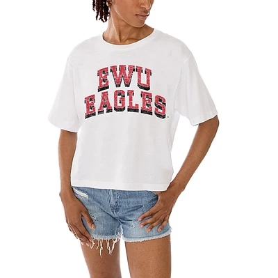 Women's Gameday Couture White Eastern Washington Eagles Claim To Fame Boxy Cropped T-Shirt