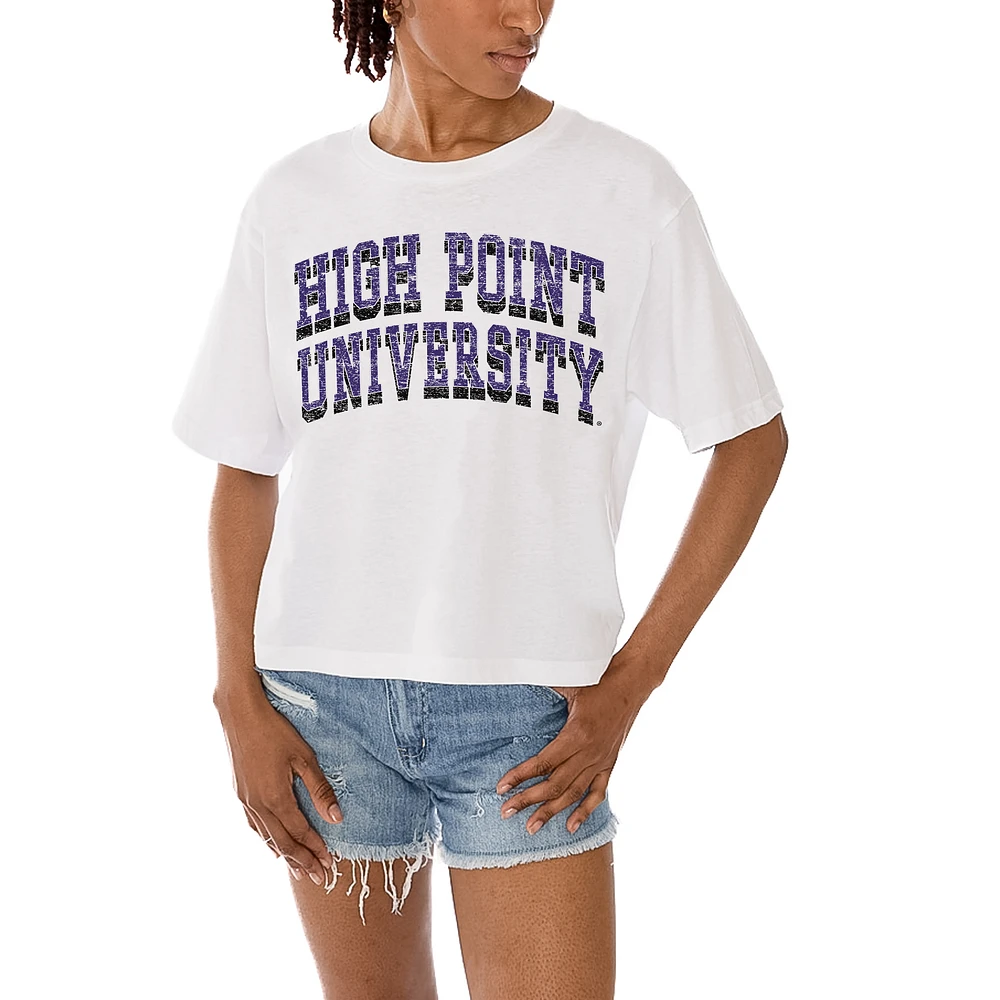 Women's Gameday Couture White High Point Panthers Claim To Fame Boxy Cropped T-Shirt