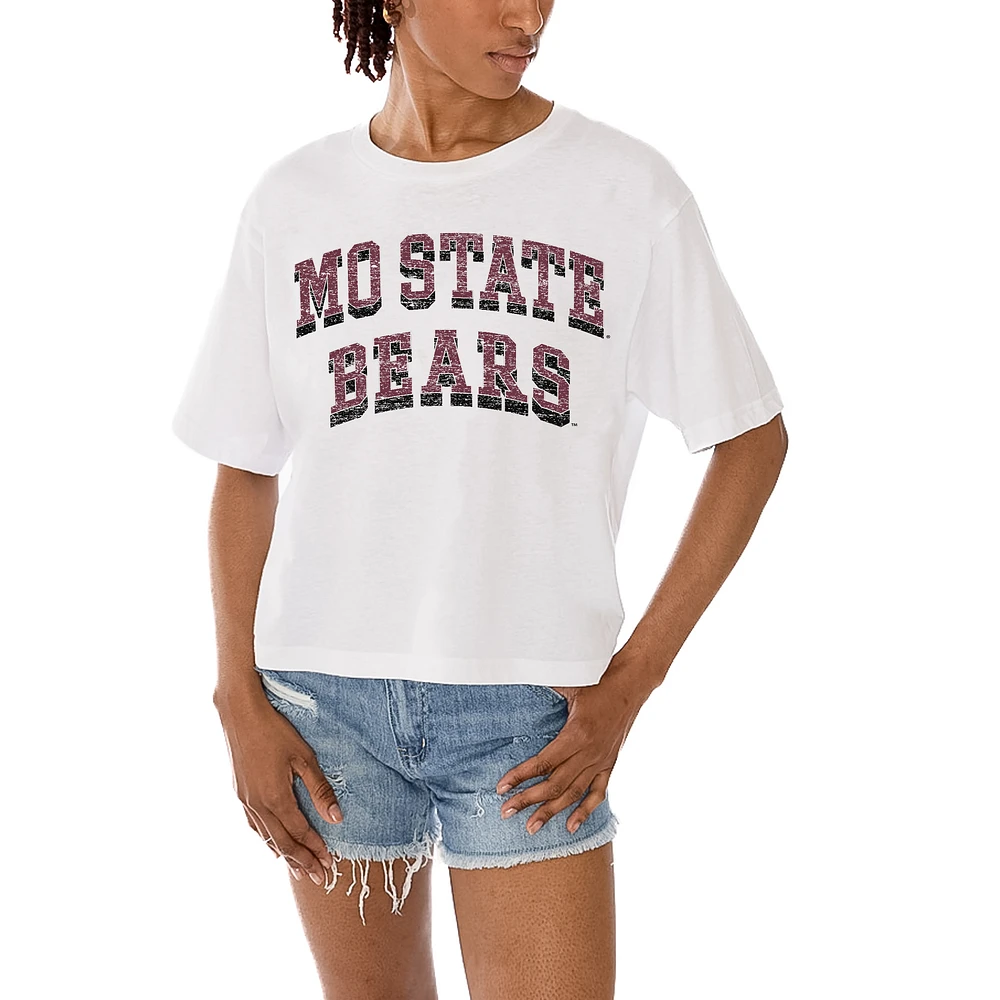 Women's Gameday Couture White Missouri State University Bears Claim To Fame Boxy Cropped T-Shirt