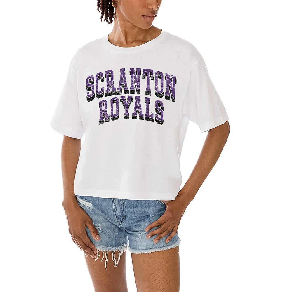 Women's Gameday Couture White Scranton Univ Royals Claim To Fame Boxy Cropped T-Shirt