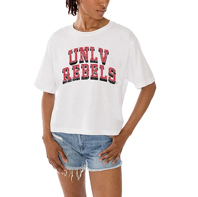 Women's Gameday Couture White UNLV Rebels Claim To Fame Boxy Cropped T-Shirt
