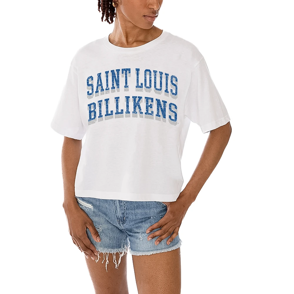 Women's Gameday Couture White Saint Louis Billikens Claim To Fame Boxy Cropped T-Shirt
