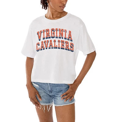 Women's Gameday Couture White Virginia Cavaliers Claim To Fame Boxy Cropped T-Shirt
