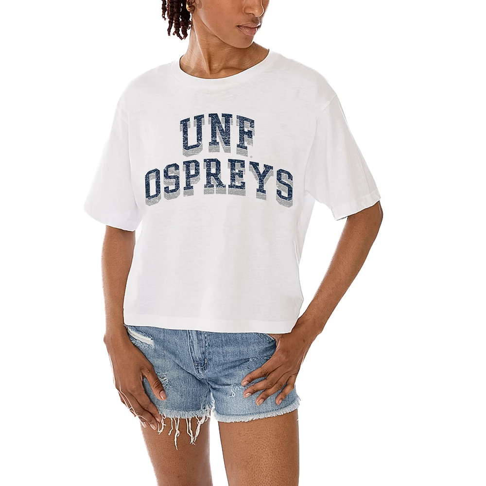 Women's Gameday Couture White UNF Ospreys Claim To Fame Boxy Cropped T-Shirt