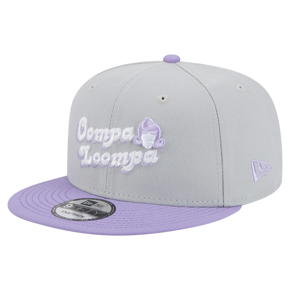 Men's New Era Gray/Light Purple Willy Wonka and the Chocolate Factory Two-Tone 9FIFTY Snapback Hat