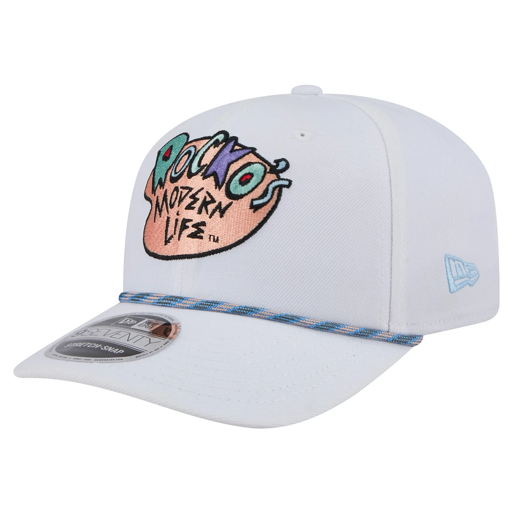 Men's New Era White Rocko's Modern Life Rope 9SEVENTY Stretch-Snap Adjustable Hat