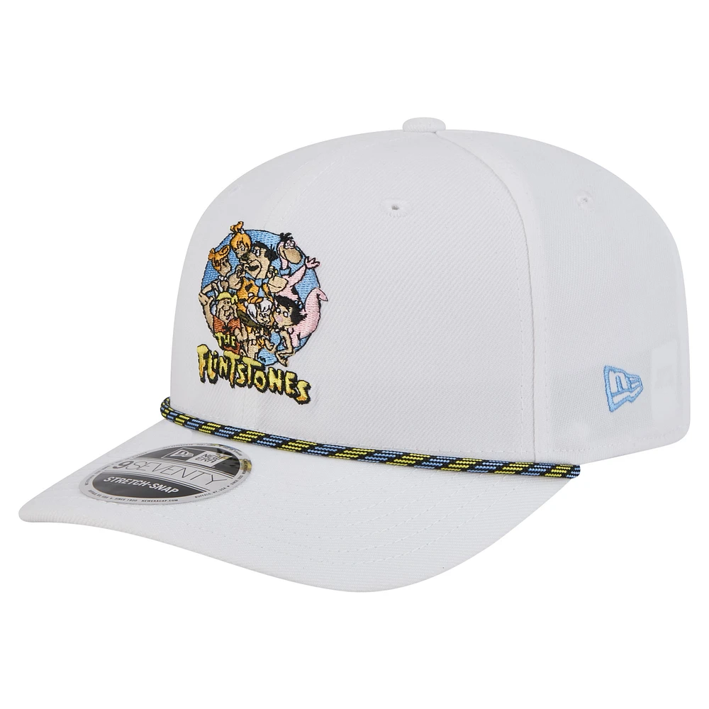 Men's New Era White The Flintstones Rope 9SEVENTY Stretch-Snap Adjustable Hat