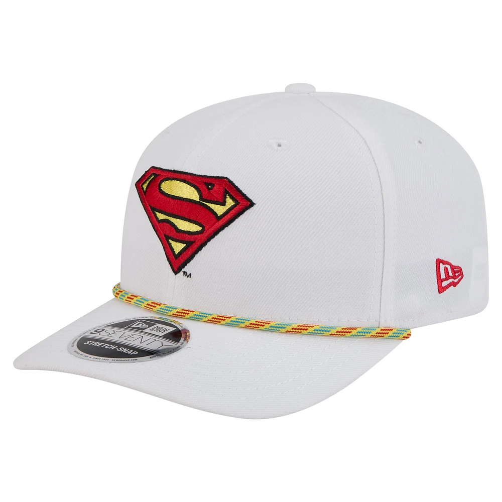 Men's New Era White Superman Rope 9SEVENTY Stretch-Snap Adjustable Hat