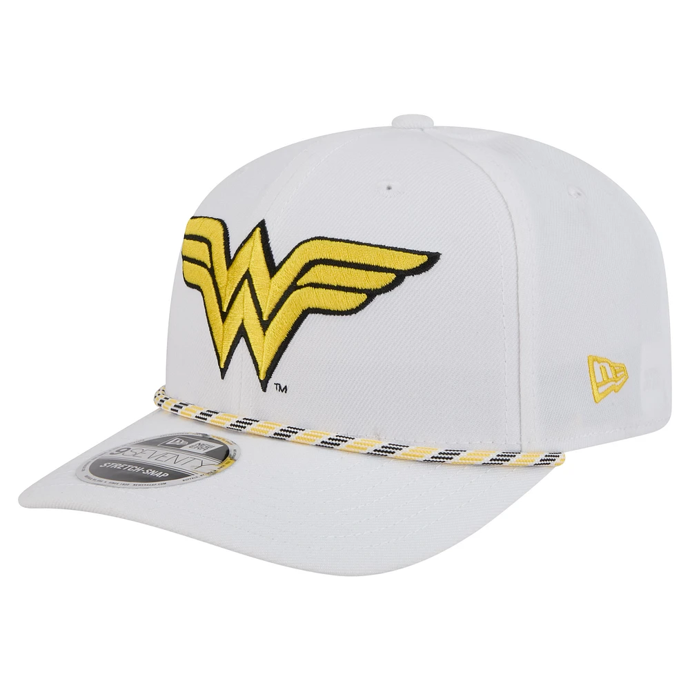 Men's New Era White Wonder Woman Rope 9SEVENTY Stretch-Snap Adjustable Hat