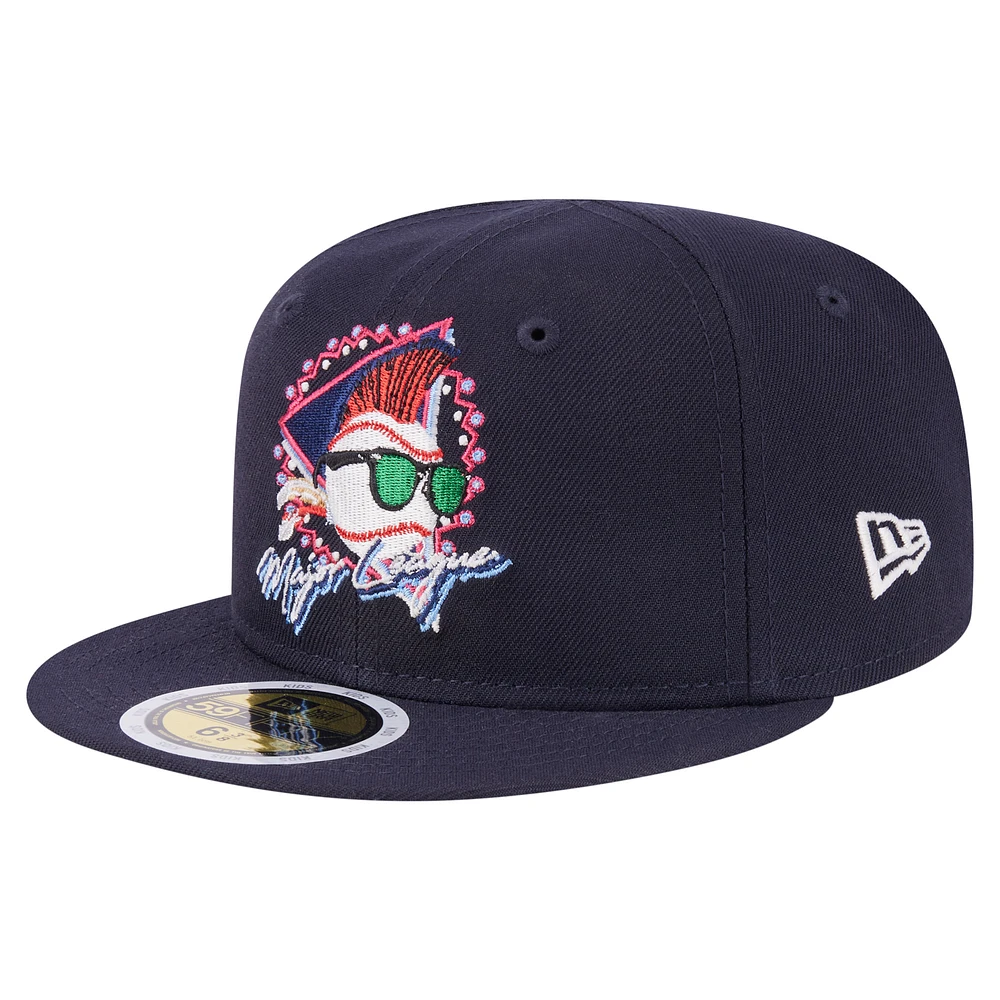 Youth New Era Navy Major League Neon 59FIFTY Fitted Hat