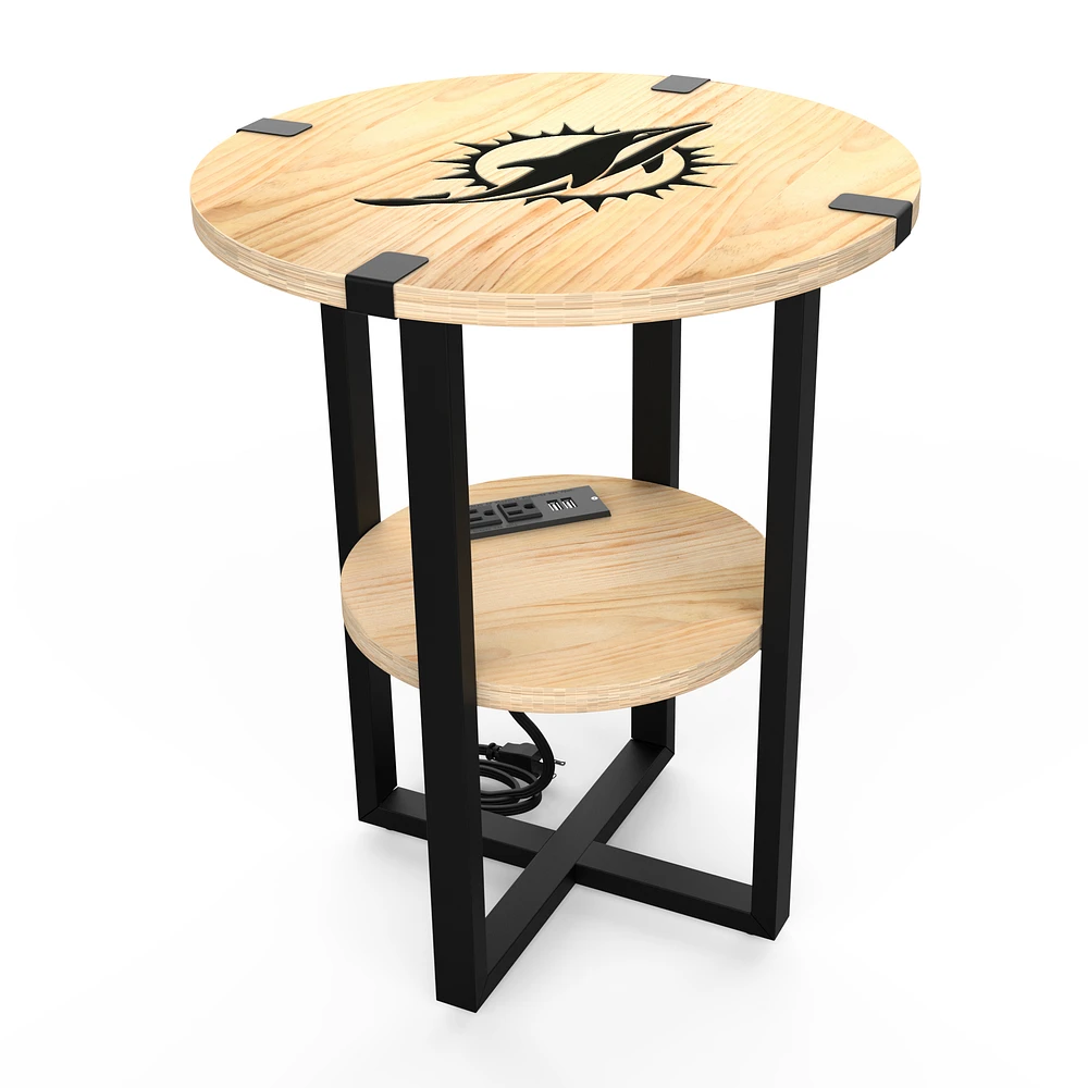 Miami Dolphins 18" Side Table with Charger