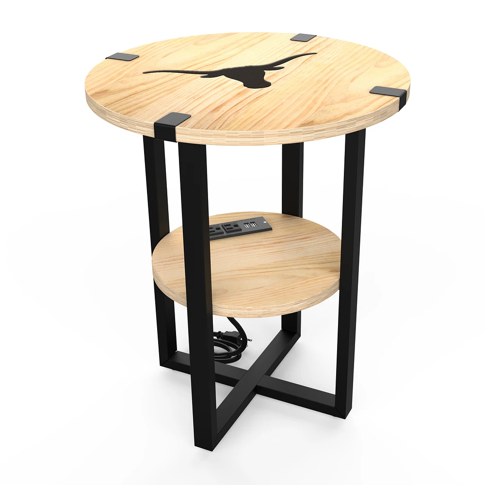 Texas Longhorns 18" Side Table with Charger