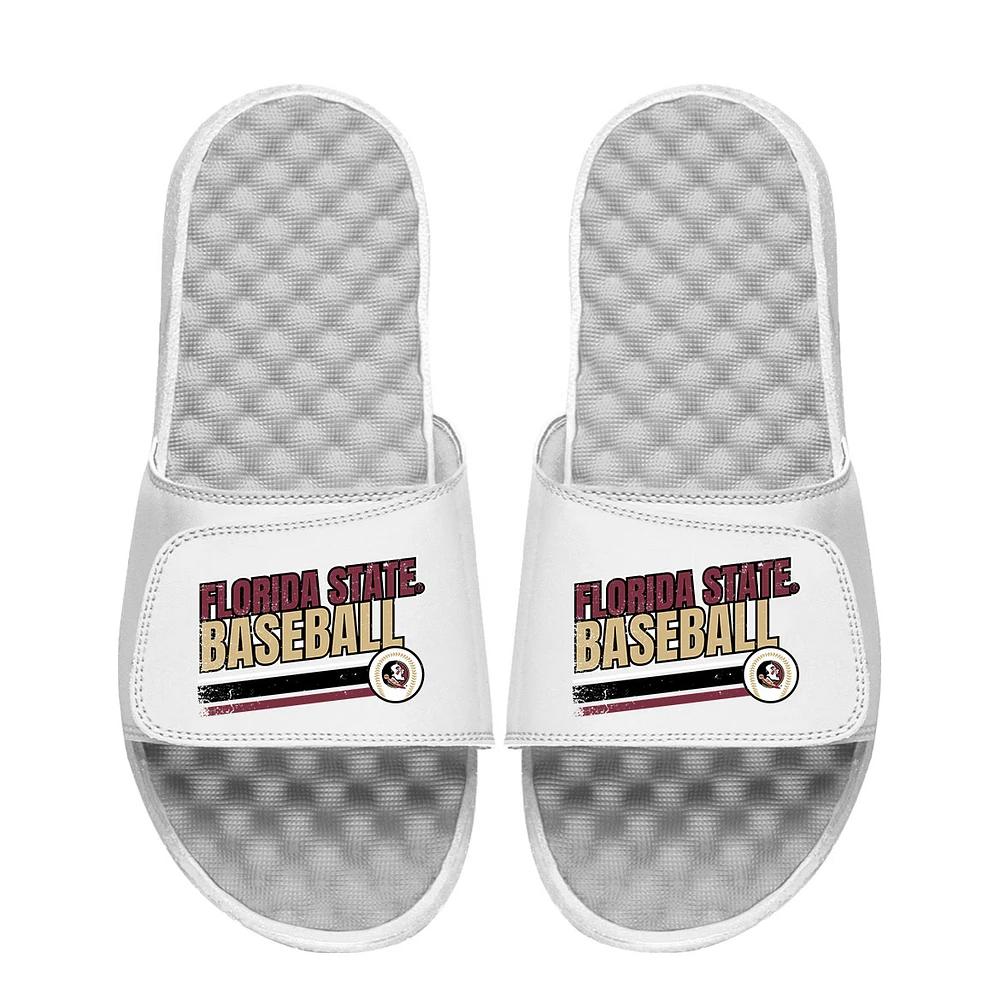Unisex ISlide White Florida State Seminoles Baseball Wordmark Slide Sandals