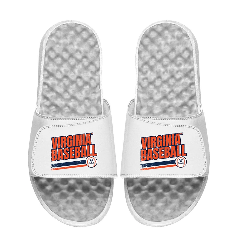 Unisex ISlide White Virginia Cavaliers Baseball Wordmark Slide Sandals